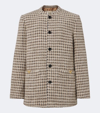 Houndstooth wool and silk-blend bouclé blazer  | Valentino