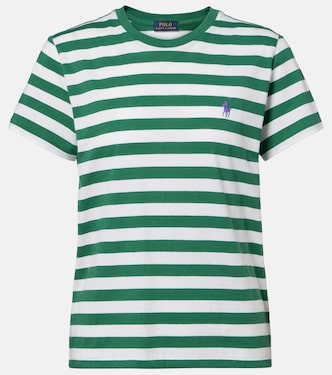 تي شيرت من القطن الجيرسيه بخطوط بلوغو | Polo Ralph Lauren