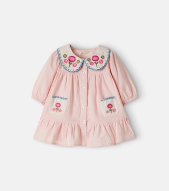 Baby Ysee embroidered cotton and linen dress | Louise Misha