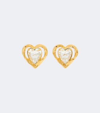 Clip-Ohrringe Heart mit Kristallen | Oscar de la Renta