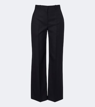 Pantalon droit Yda en laine à rayures | The Row