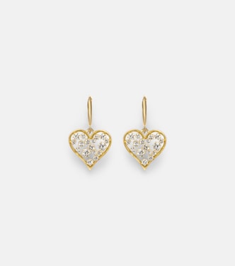 Boucles d'oreilles Margot Heart en or 18 ct et diamants | Jade Trau