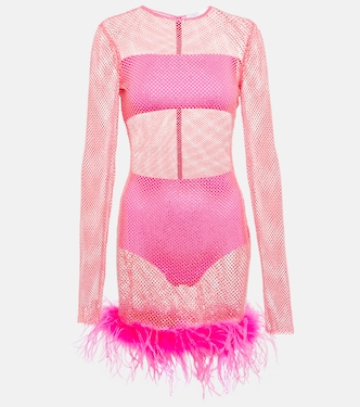 Robe en résille à cristaux et plumes | Giuseppe di Morabito