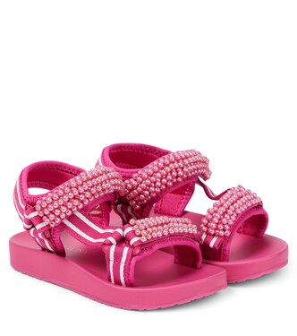 Tecno faux pearl-embellished sandals | Monnalisa