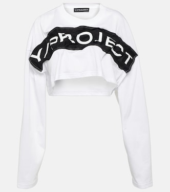 Logo cotton jersey crop top | Y/Project