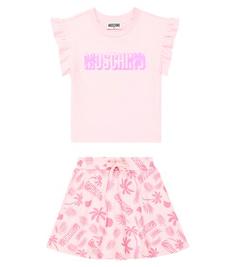Cotton T-shirt and skirt set | Moschino Kids