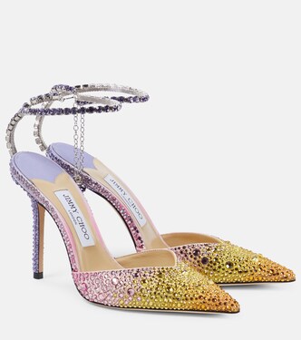 Saeda 100 embellished satin pumps | Jimmy Choo