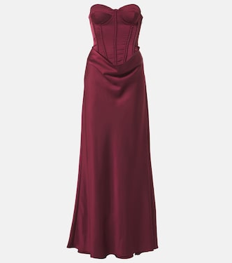 Embellished draped satin corset gown | Rotate