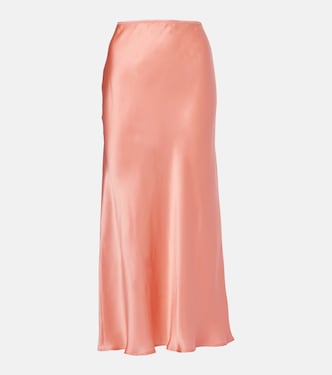 Ardith silk satin midi skirt | Rixo
