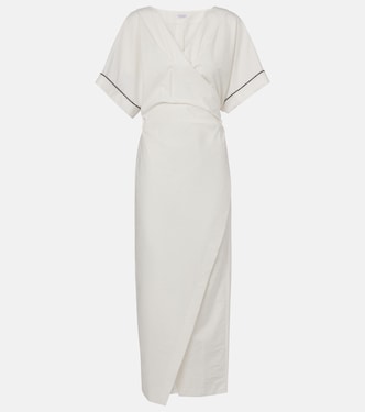 Robe portefeuille Monili en coton mélangé | Brunello Cucinelli