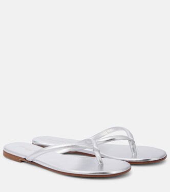 Calypso metallic leather thong sandals | Gianvito Rossi