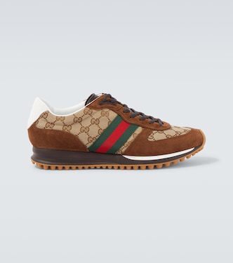 Re-Motion GG Canvas suede-trimmed sneakers | Gucci