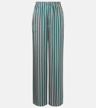 Ladino striped wide-leg silk twill pants | Max Mara