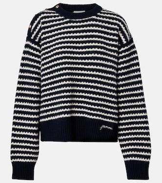 Striped wool and cotton sweater | Ganni