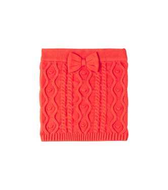 Bow-detail knitted cotton skirt | Mini Rodini