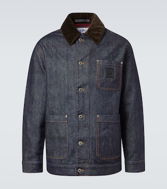 Corduroy-trimmed denim jacket | Loewe