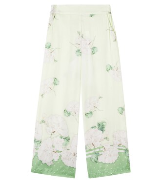 Floral satin pajama pants | Monnalisa
