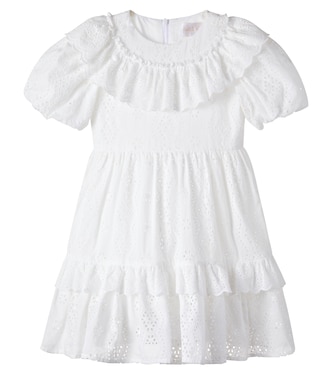 Broderie anglaise ruffled cotton dress | Petite Amalie  