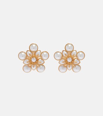 Large faux pearl clip-on earrings | Oscar de la Renta