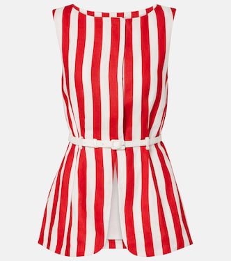 Pamela belted striped linen vest | Posse