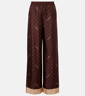 Printed silk twill palazzo pants | Valentino