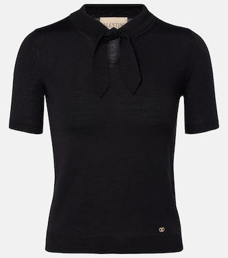 VLogo tie-neck wool-blend top | Valentino