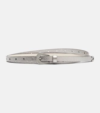 Metallic leather belt | Brunello Cucinelli