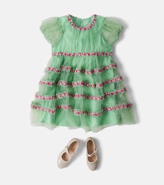 Joelle embroidered tulle dress in green - Konges Slojd | Mytheresa
