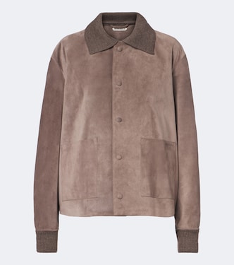 Wool-trimmed suede blouson jacket | JW Anderson
