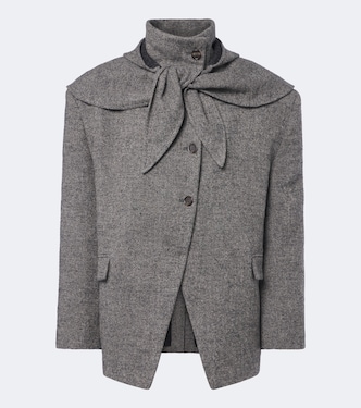 Draped herringbone wool and cashmere blazer | Magda Butrym