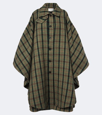 Checked wool poncho | Chloé