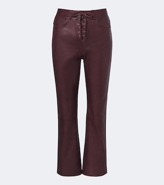 Cropped leather flared pants | Rotate