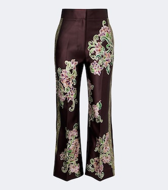 Josie floral cropped straight pants | Alémais