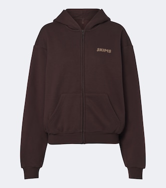 Cotton Fleece cotton-blend zip-up hoodie | Skims