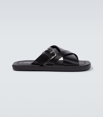 Brushed leather sandals | Prada