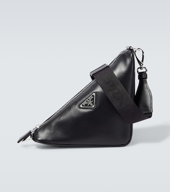 Triangle leather shoulder bag | Prada