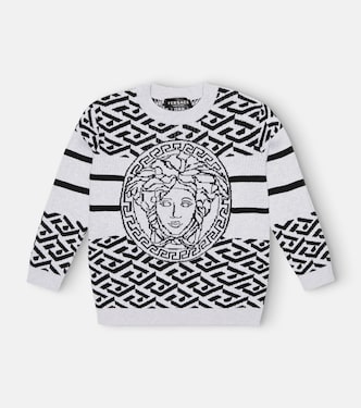 Pull Medusa Greca en coton et laine | Versace Kids