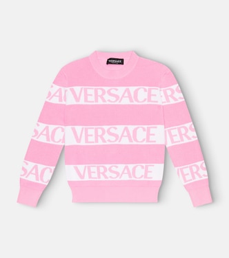Pull en jacquard de coton à logo | Versace Kids