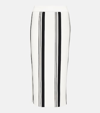 Pleated striped pencil skirt | Joseph
