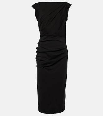 Draped cotton jersey midi dress | Dries Van Noten