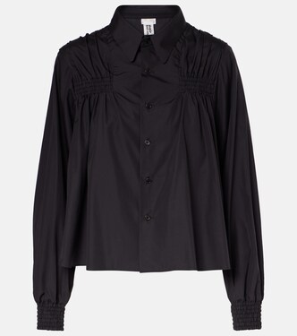 Shirred cotton shirt | Noir Kei Ninomiya