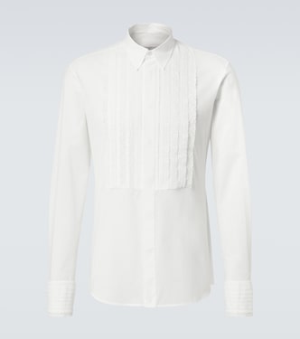 Chemise de smoking en coton et dentelle | Valentino