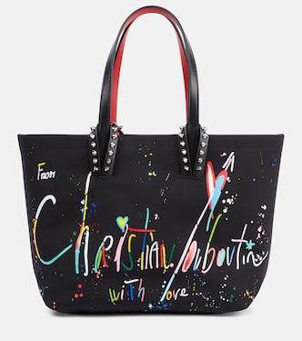 Bolso Cabata Large de lona con piel | Christian Louboutin