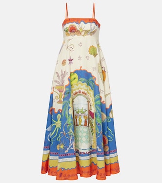 Robe longue Surrealist en lin | Alémais