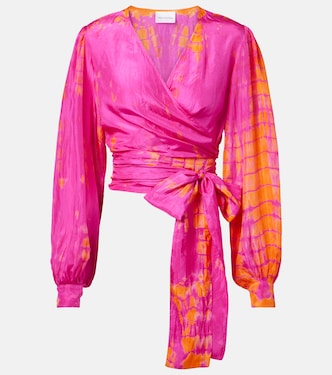 Tie-dye silk wrap top | Anna Kosturova