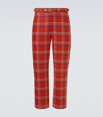Gable plaid wool flannel straight pants | Bode