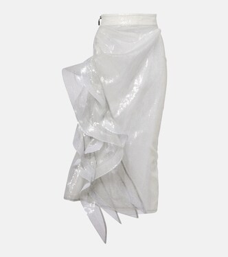 Hymn ruffled sequined midi skirt | Maticevski