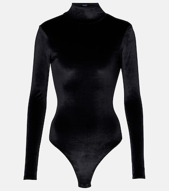 Turtleneck velvet bodysuit | Mugler
