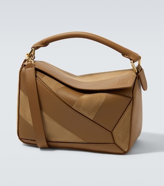 Puzzle Small leather and suede shoulder bag | Loewe