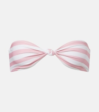 Knotted striped bandeau bikini top | Same